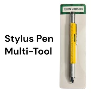 NWT Festive Voice Yellow Stylus Pen Multi-Tool • Screwdrivers, Level, Ruler